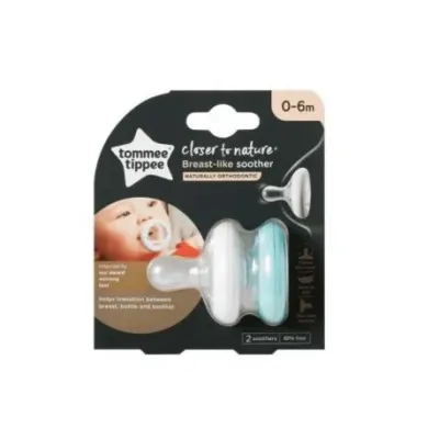 TOMMEE TIPPEE CLOSER TO NATURE 2 SUCETTES BREAST-LIKE NUIT 0-6M