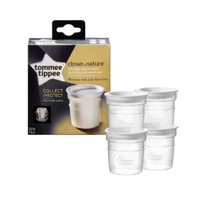 TOMMEE TIPPEE COLSE TO NATURE LOT DE 4 POTS DE CONSERVATION DU LAIT