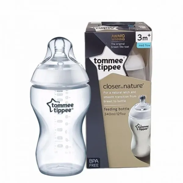 TOMMEE TIPPEE CLOSER TO NATURE BIBERON BLANC 3M+ 340ML