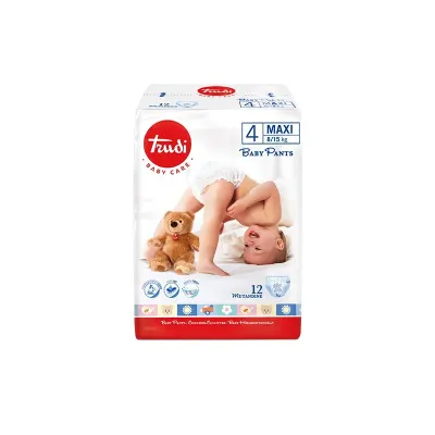 TRUDI BABY PANTS MAXI 8/15KG TAILLE 4 BOITE DE 12