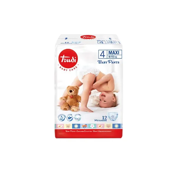 TRUDI BABY PANTS MAXI 8/15KG TAILLE 4 BOITE DE 12
