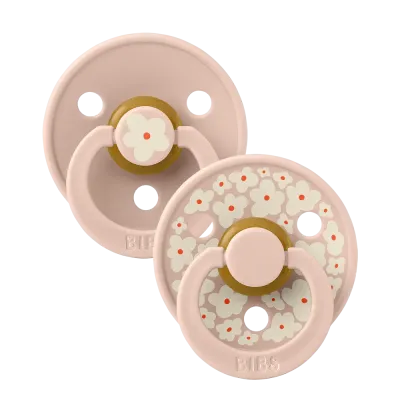 BIBS 2 SUCETTES COLOUR NATURAL RUBBER JASMINE BLUSH MIX SIZE 1
