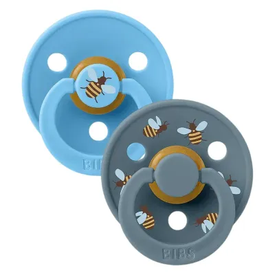 BIBS 02 SUCETTES NATURAL RUBBER BUMBLEBEE LATEX SIZE 1 0M+