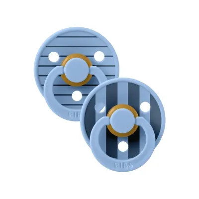 BIBS 02 SUCETTES NATURAL RUBBER BLUE MIX SIZE 1