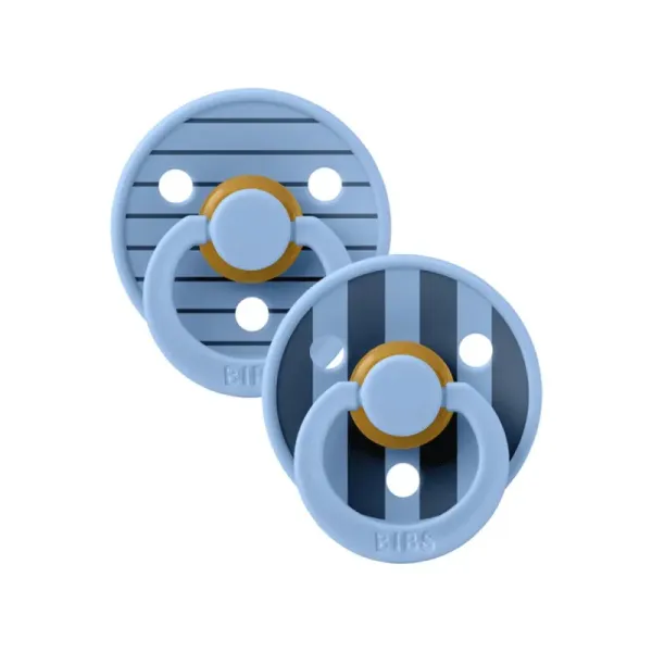 BIBS 02 SUCETTES NATURAL RUBBER BLUE MIX SIZE 1