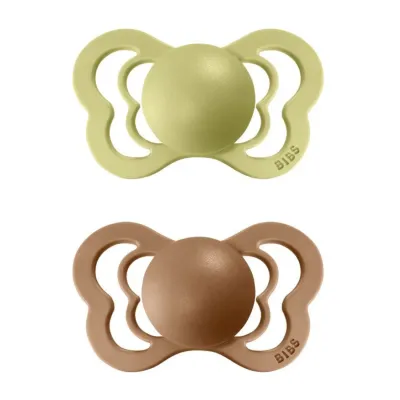 BIBS 02 SUCETTE COUTURE PACIFIER LATEX ANATOMICAL MEADOW EARTH SIZE 2