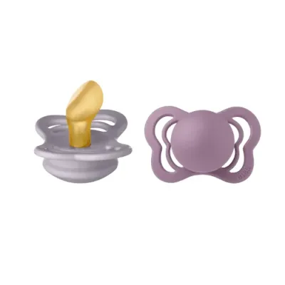 BIBS 2 SUCETTE COUTURE PACIFIER FOSSIL GREY MAUVE SIZE 1
