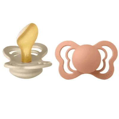 BIBS 02 SUCETTE COUTURE PACIFIER VANILLA PEACH SIZE 1