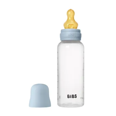 BIBS BIBERON BOTTLE LATEX MEDIUM FLOW BABY BLUE 270ML