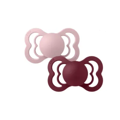 BIBS 2 SUCETTE SUPREME PACIFIER PINK PLUM ELDERBERRY SIZE 2