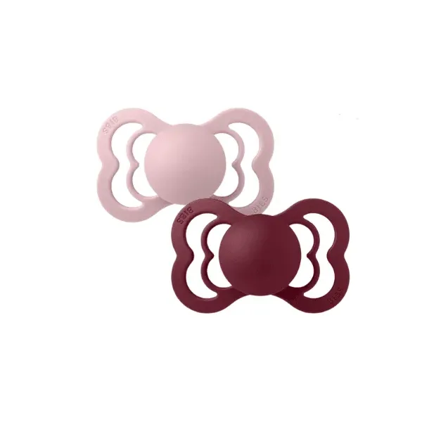BIBS 2 SUCETTE SUPREME PACIFIER PINK PLUM ELDERBERRY SIZE 2