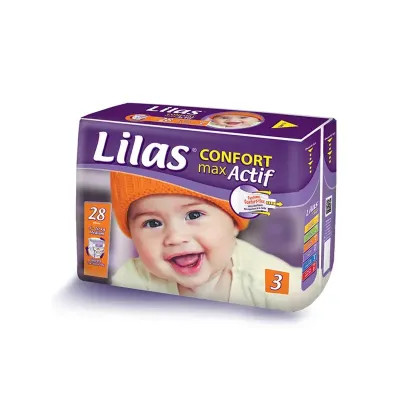 LILAS COUCHE 5-10 KG CONFORT MAX ACTIF PHARMACIE 28 PIECES