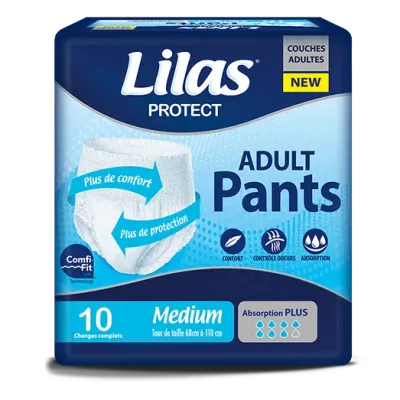 LILAS COUCHE PANTS ADULTE 10 PIECES TAILLE M
