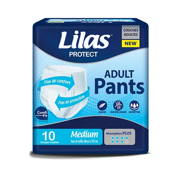 LILAS COUCHE PANTS ADULTE 10 PIECES TAILLE M
