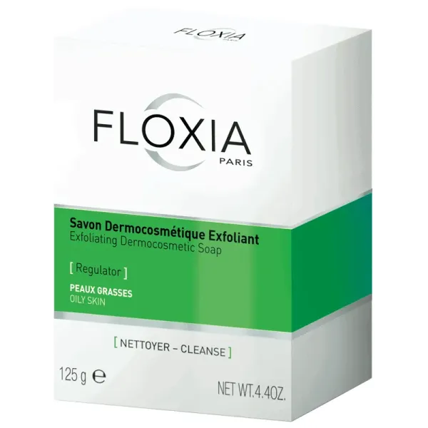 FLOXIA SAVON EXFOLIANT REGULATEUR PEAUX GRASSES 125G