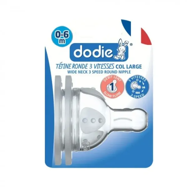 DODIE TETINES PLATES COL LARGE 3 VITESSES 0-6 MOIS X2