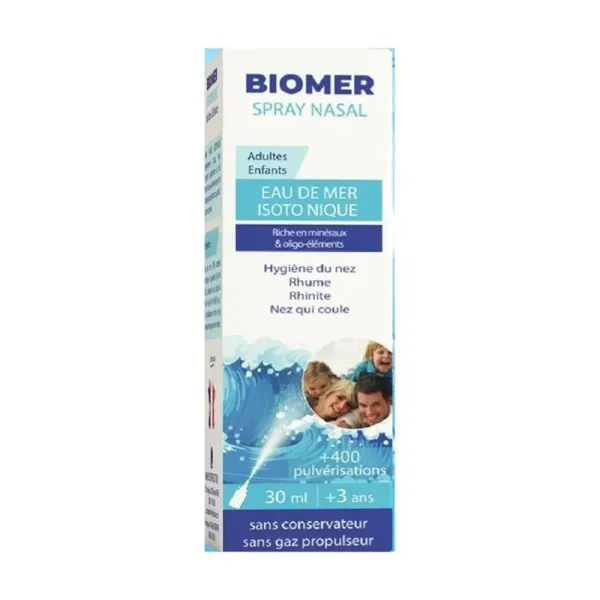 BIOMER SPRAY NASAL ENFANT ADULTE EAU DE MER HYPERTONIQUE 30ML