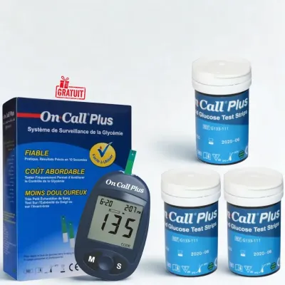 GLUCOMETRE ON CALL PLUS (OFFERT) + 3 BOITES BANDELETTE 25 PIECES