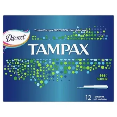 TAMPAX TAMPONS SUPER 12 PIECES
