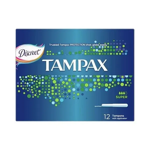 TAMPAX TAMPONS SUPER 12 PIECES