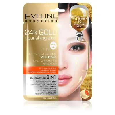 EVELINE COSMETICS 24k GOLD MASQUE VISAGE ULTRA REVITALISANT 8EN1 1 PIECES