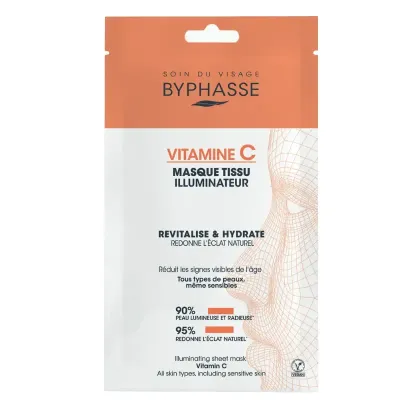 BYPHASSE MASQUE TISSU ILLUMINATEUR VITAMINE C SKIN BOOSTER 18ML