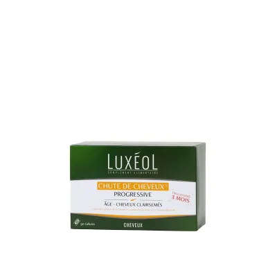 LUXEOL CHUTE DE CHEVEUX PROGRESSIVE 3 MOIS 90 GELULES