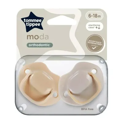 TOMMEE TIPPEE LOT DE 2 SUCETTES ORTHODONTIQUES 6-18M