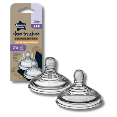 TOMMEE TIPPEE LOT DE 2 TETINES ANTI COLIQUE AVANCE DEBIT VARIABLE +0MOIS