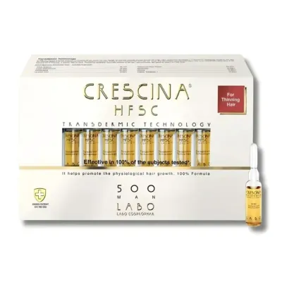 CRESCINA HFSC TRANSDERMIQUE REPOUSSE 500 HOMME 20 AMPOULES