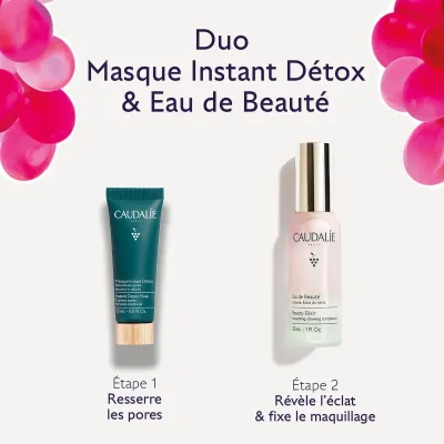 CAUDALIE DUO EAU DE BEAUTE ET MASQUE DETOX