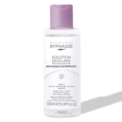 BYPHASSE SOLUTION MICELLAIRE DEMAQUILLANTE 4EN1 BIPHASIQUE WATERPROOF 100ML