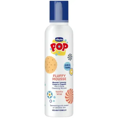 CHICCO KIDS & TEENS POP MOUSSE FLUFFY CORPS ET CHEVEUX VANILLA WRAP 200ML