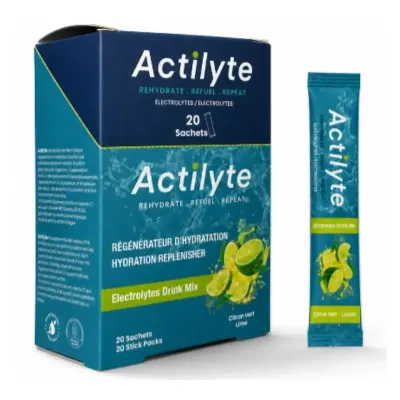 ACTILYTE ELECTROLYTES DRINK MIX CITRON VERT 20 SACHETS