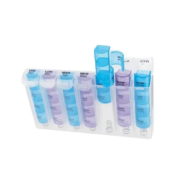 ANYCARE PILULIER HEBDOMADAIRE BLEU 4 CASES 7 JOURS