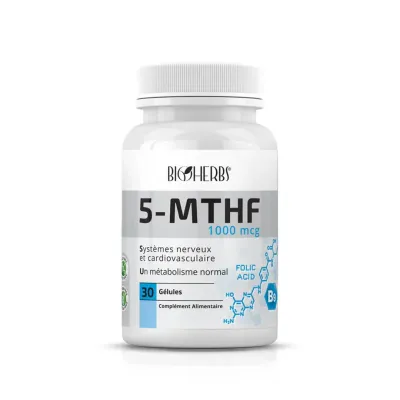 BIOHERBS 5-MTHF VITAMINE B9 30 GELULES