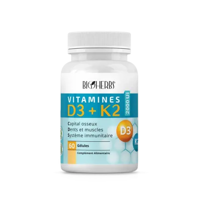 BIOHERBS VITAMINES D3+K2 30 GELULES