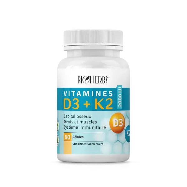 BIOHERBS VITAMINES D3+K2 30 GELULES
