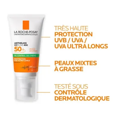 LA ROCHE POSAY ANTHELIOS UVMUNE 400 OIL CONTROL GEL CREME INVISIBLE SPF50+ 50ML