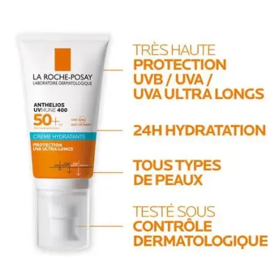 LA ROCHE POSAY ANTHELIOS UVMUNE 400 CREME HYDRATANTE INVISIBLE SPF50+ 50ML