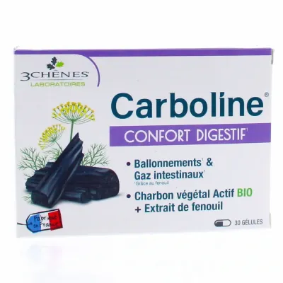 3 CHENES CARBOLINE CONFORT DIGESTIF 30 COMPRIMES