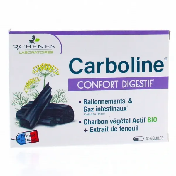 3 CHENES CARBOLINE CONFORT DIGESTIF 30 COMPRIMES