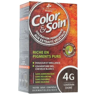 3 CHENES COLOR & SOIN COLORATION CHATAIN DORE 4G