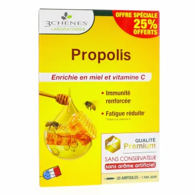 3 CHENES PROPOLIS 20 AMPOULES 10ML