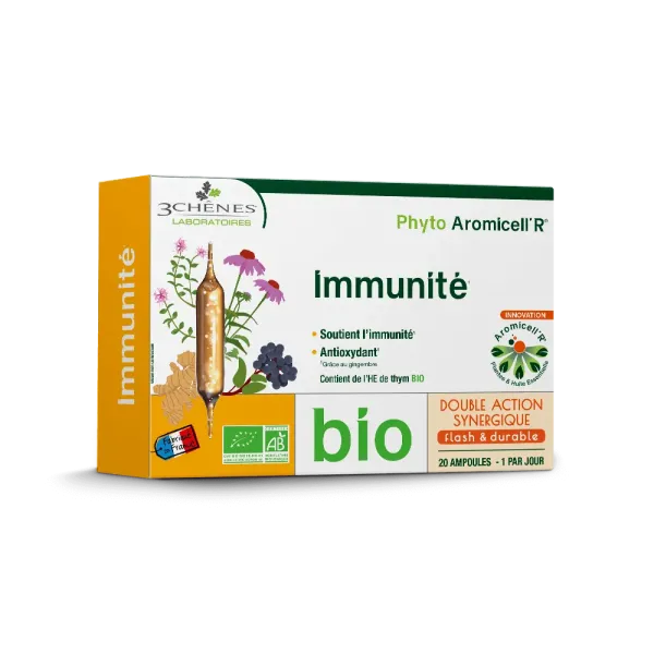 3 CHENES PHYTO AROMCELL'R IMMUNITE BIO 20 AMPOULES