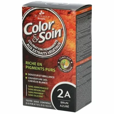 3 CHENES COLOR & SOIN COLORATION BRUN AZURE 2A