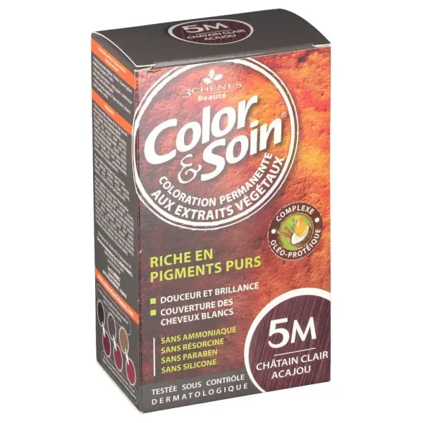 3 CHENES COLOR & SOIN COLORATION CHATAIN CLAIR ACAJOU 5M