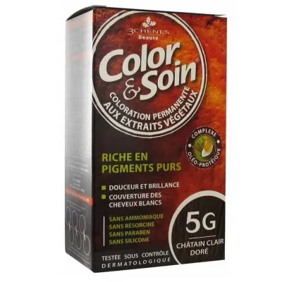 3 CHENES COLOR & SOIN COLORATION CHATAIN CLAIR DORE 5G