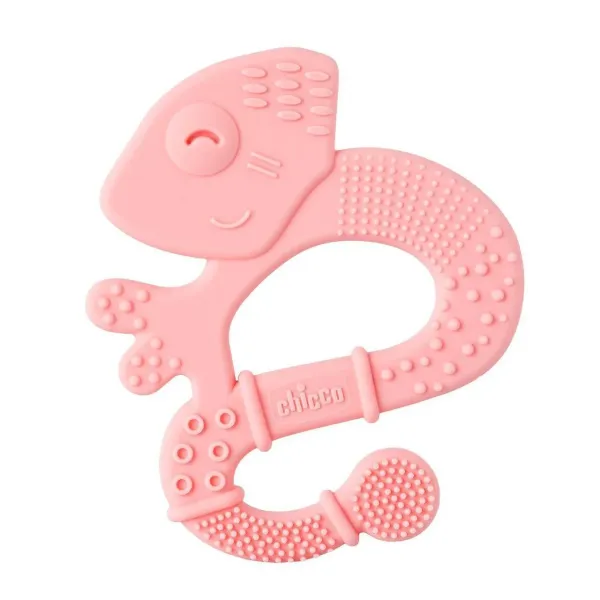 CHICCO ANNEAU DE DENTITION +2M SOFT ET CLEAN IGUANE ROSE