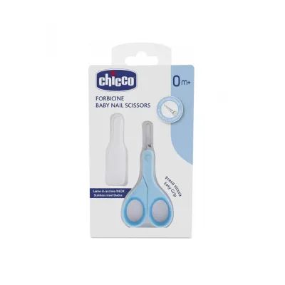 CHICCO CISEAUX LIGHT BLEU AVEC ETUI PROTECTEUR